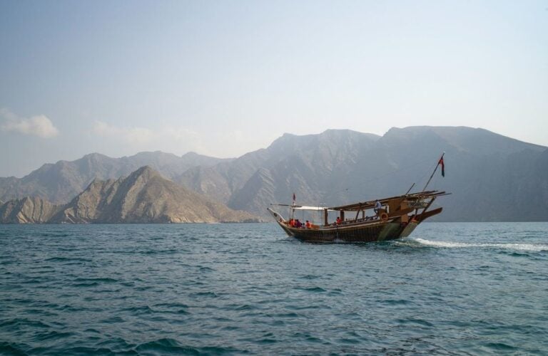 A dhow sailing off the coast of Oman