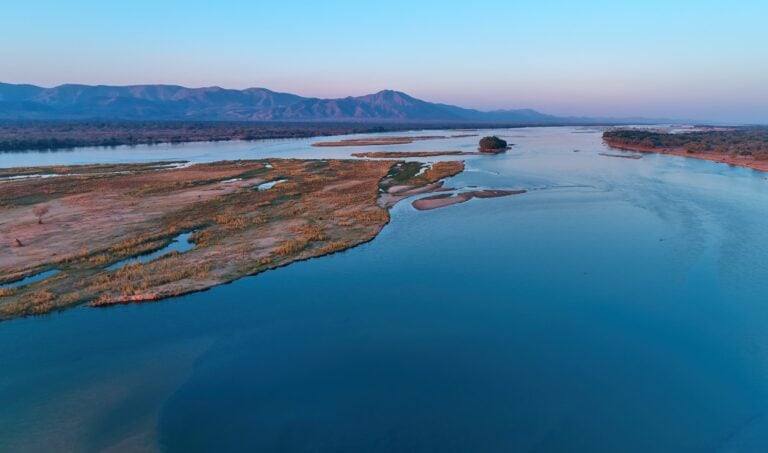 Aerial view of the Zambezi River