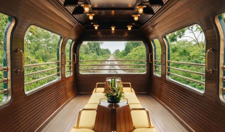 The observation carriage on the Belmond eastern & Oriental Express