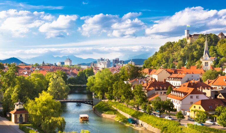 Cityscape of the Slovenian capital Ljubljana.