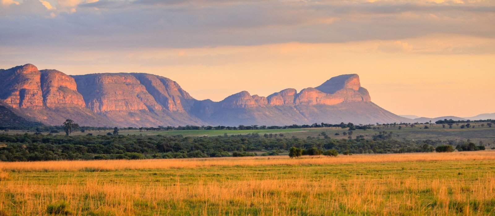 Sunrise over the waterberg mountains, Limpopo Province