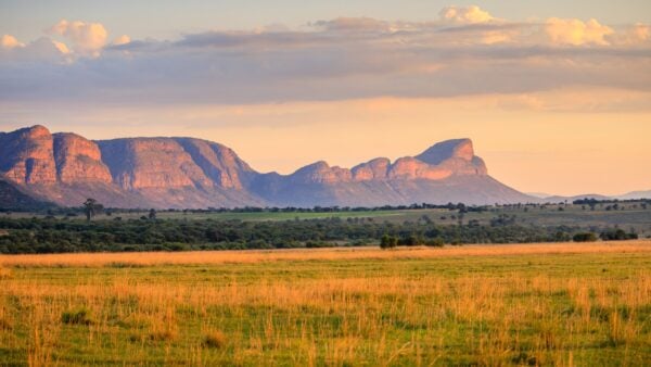 Sunrise over the waterberg mountains, Limpopo Province