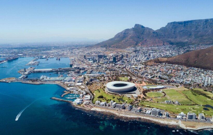 A bird's eye view of Cape Town, South Africa