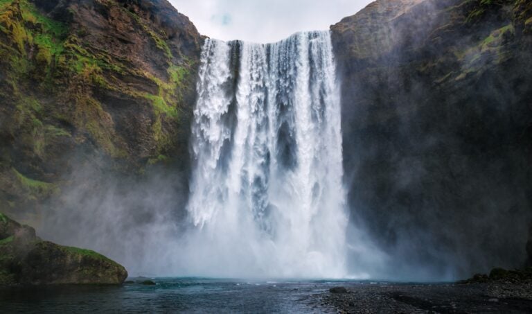 beautiful skogafoss waterfall in Iceland