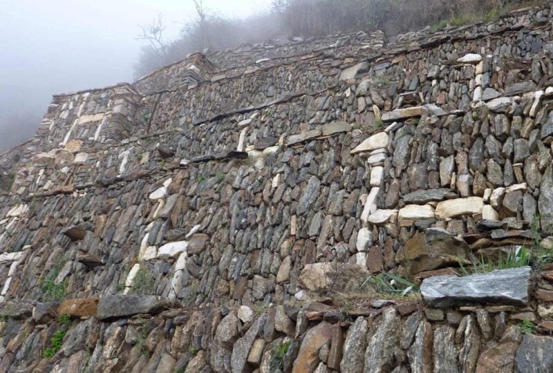 Stone detailing at the Inca ruins of Choquequirao