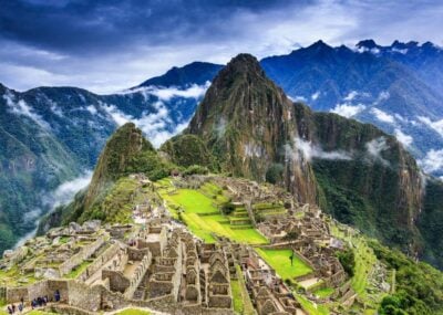 A view of Machu Picchu among the clouds