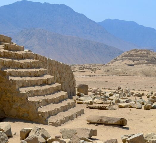 The UNESCO world heritage caral pyramids in Peru