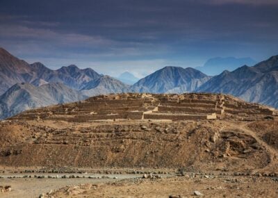 The ancient caral pyramids in Peru