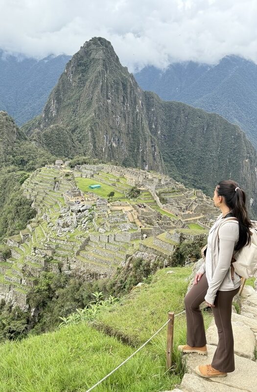 A traveller at Machu Picchu