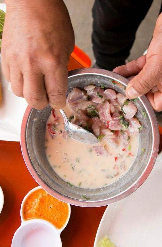 making ceviche