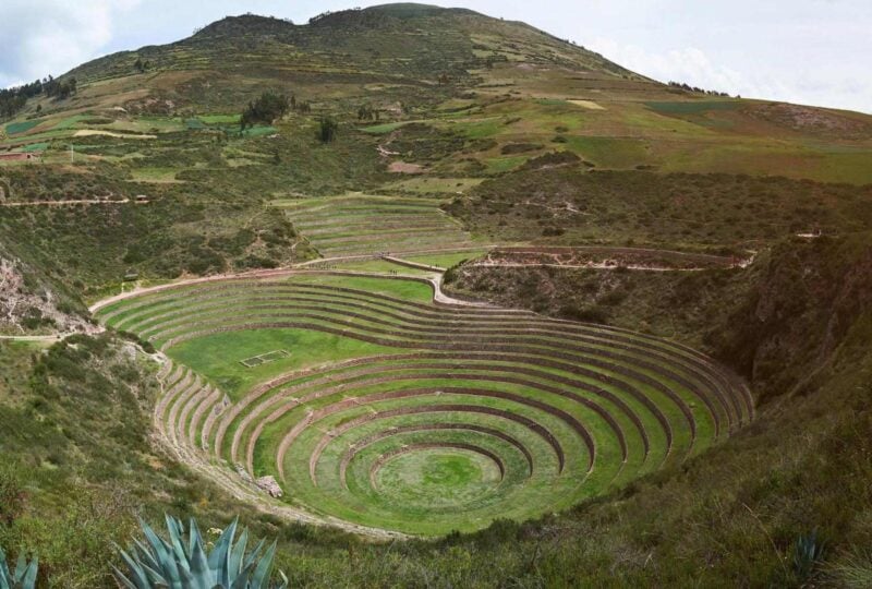 A view of the moray archeological site in the Sacred Valley near Cusco, peru