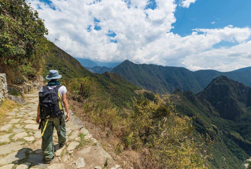 A man trekking the Inca Trail, Peru