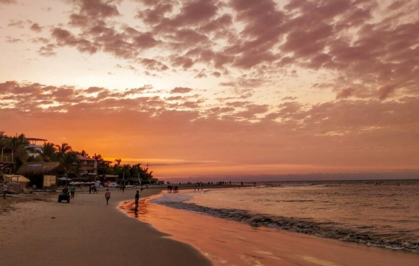 Sunset at a beach in Mancora, Peru