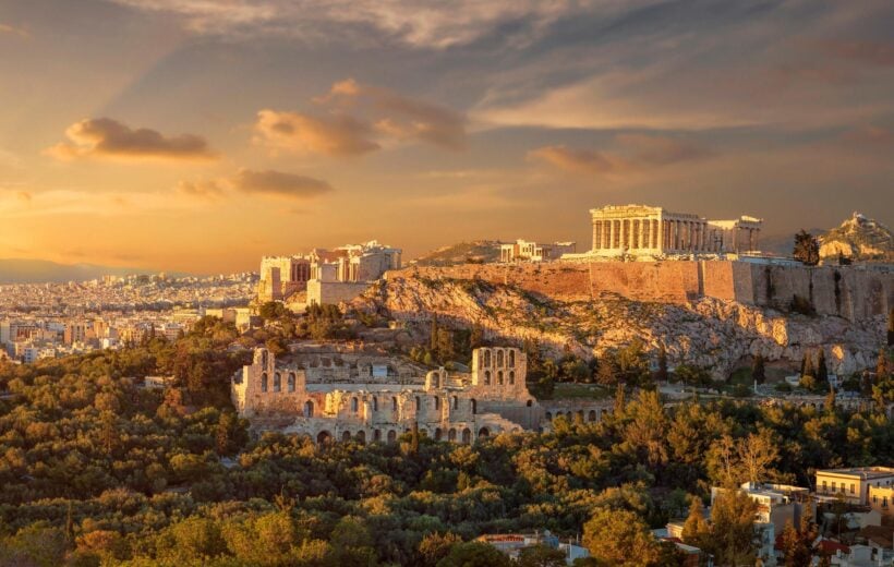 The Acropolis of Athens at sunset