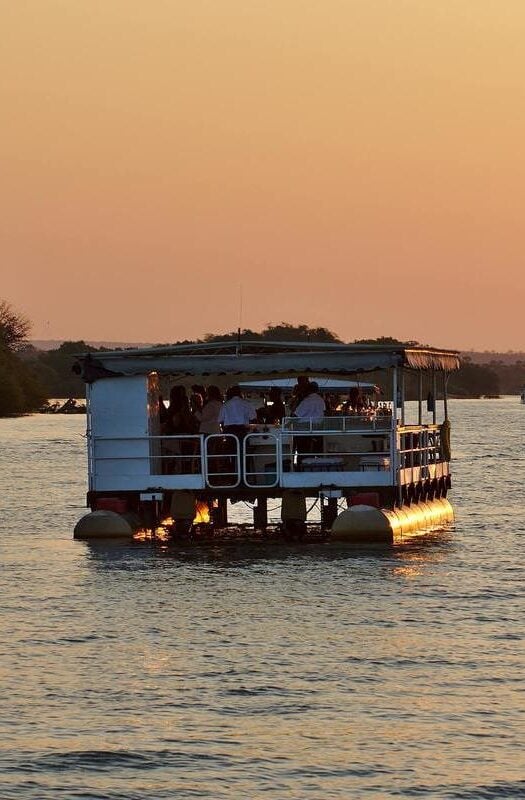 A sunset cruise on the Zambezi River