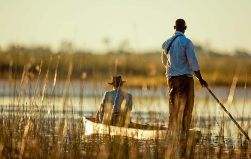 A mokoro canoe in the Okavango Delta