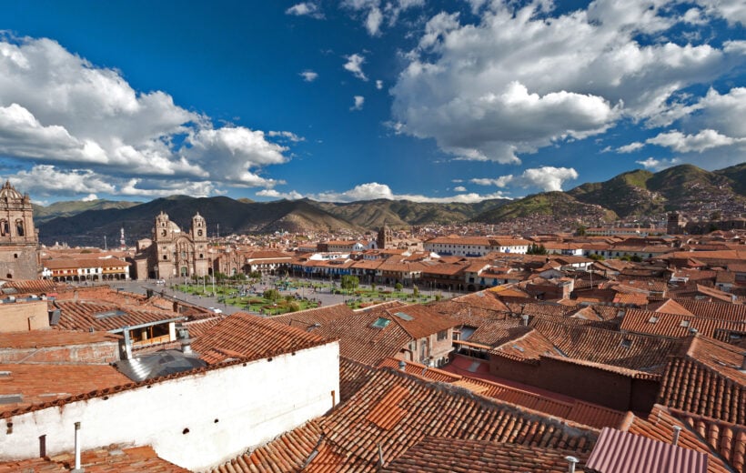 The terracotta roofs of the Cusco skyline, Peru